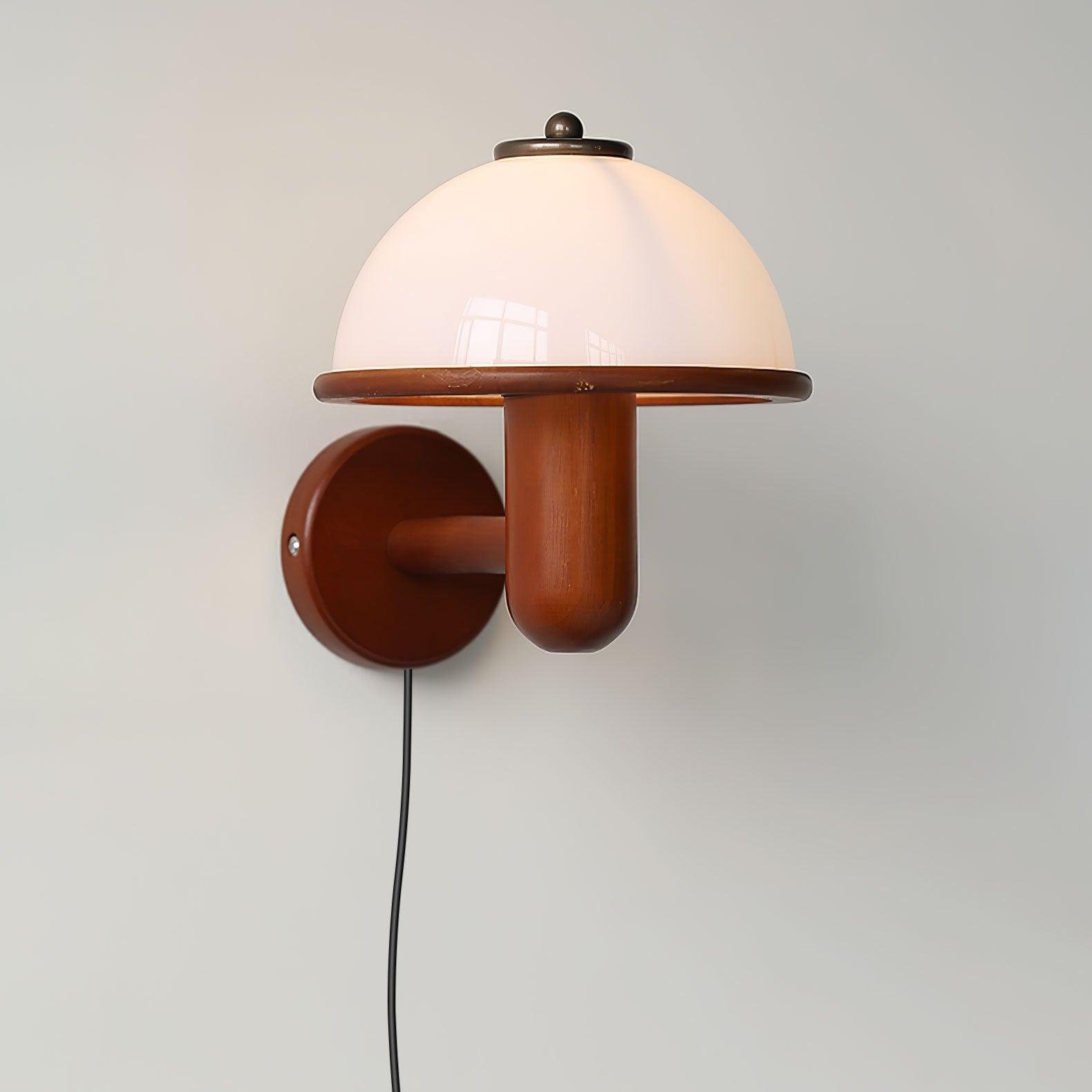 Mushroom Wood Lamp bracket Wall Light, Plug-In Wall Sconce, detail 13