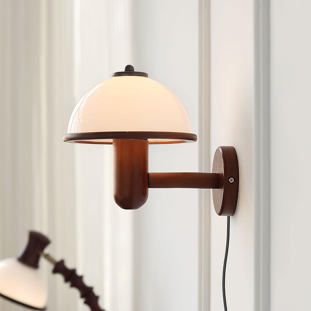 Mushroom Wood Lamp bracket Wall Light, Plug-In Wall Sconce, detail 27