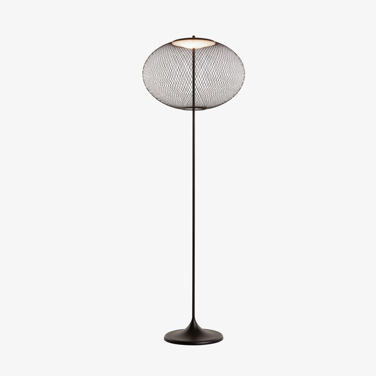 Metallic Meshwork Floor Light, Floor Lamp, Iron, ∅ 19.7″ x H 65″