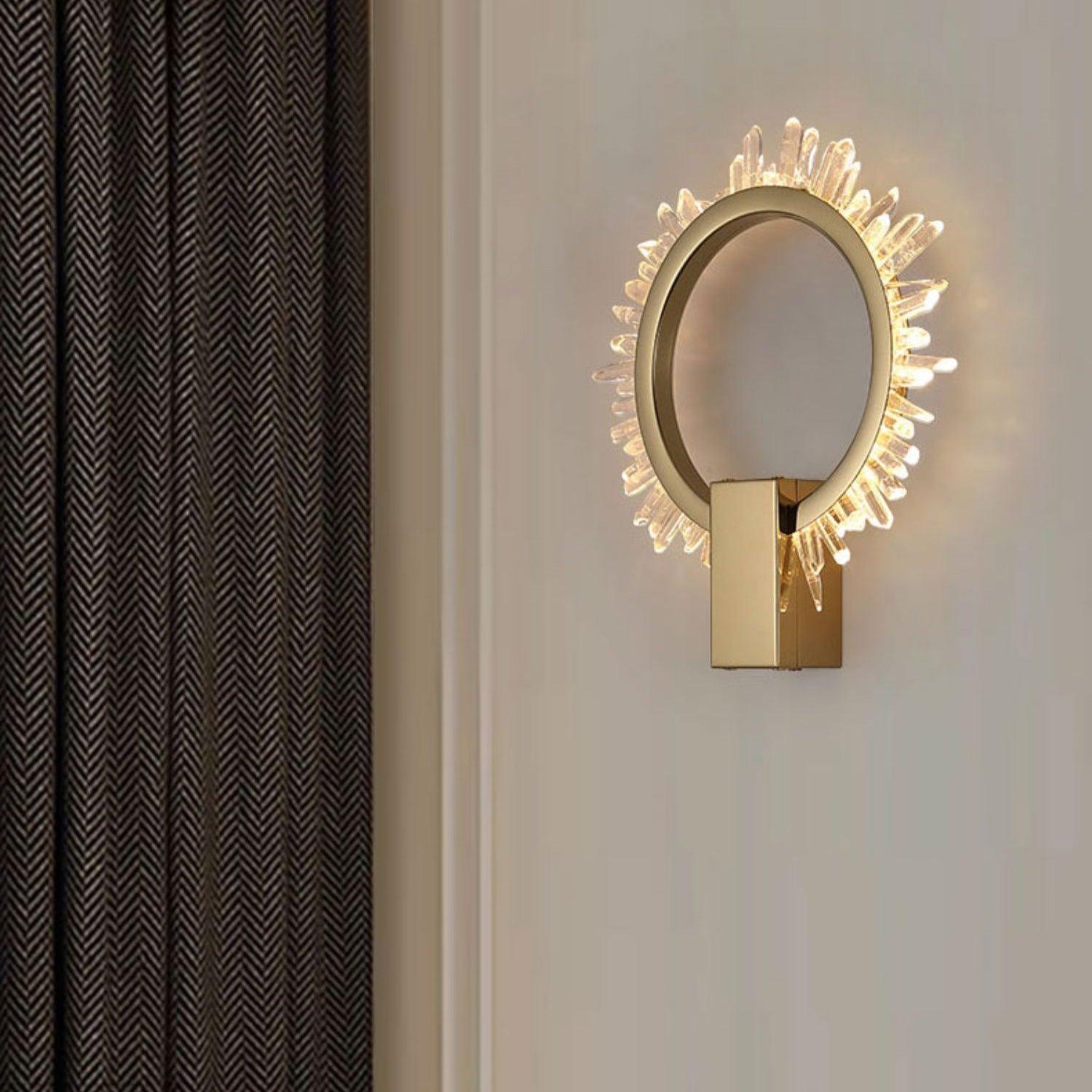 Natural Crystal Wall Light, Bedroom Wall Sconce, detail 6