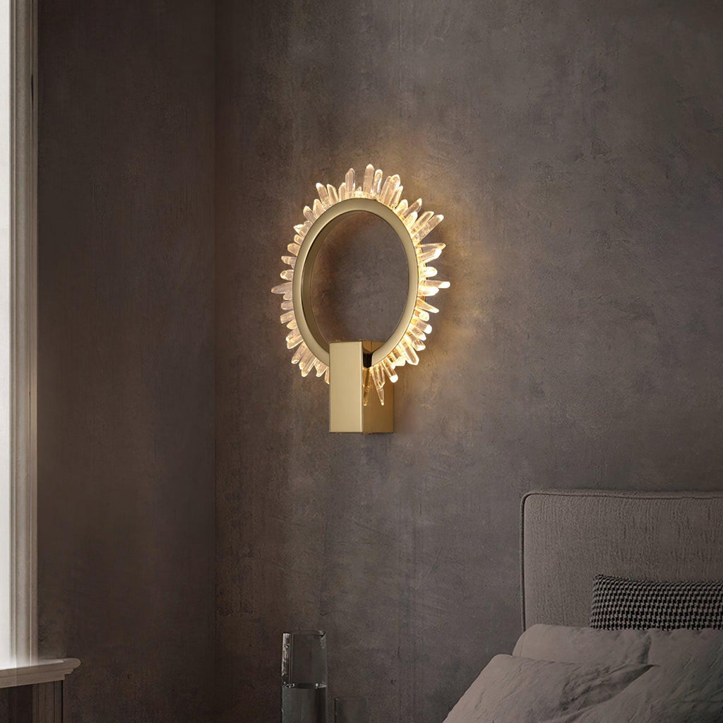 Natural Crystal Wall Light, Bedroom Wall Sconce, detail 8