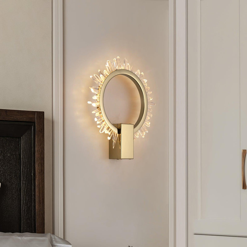 Natural Crystal Wall Light, Bedroom Wall Sconce, detail 3