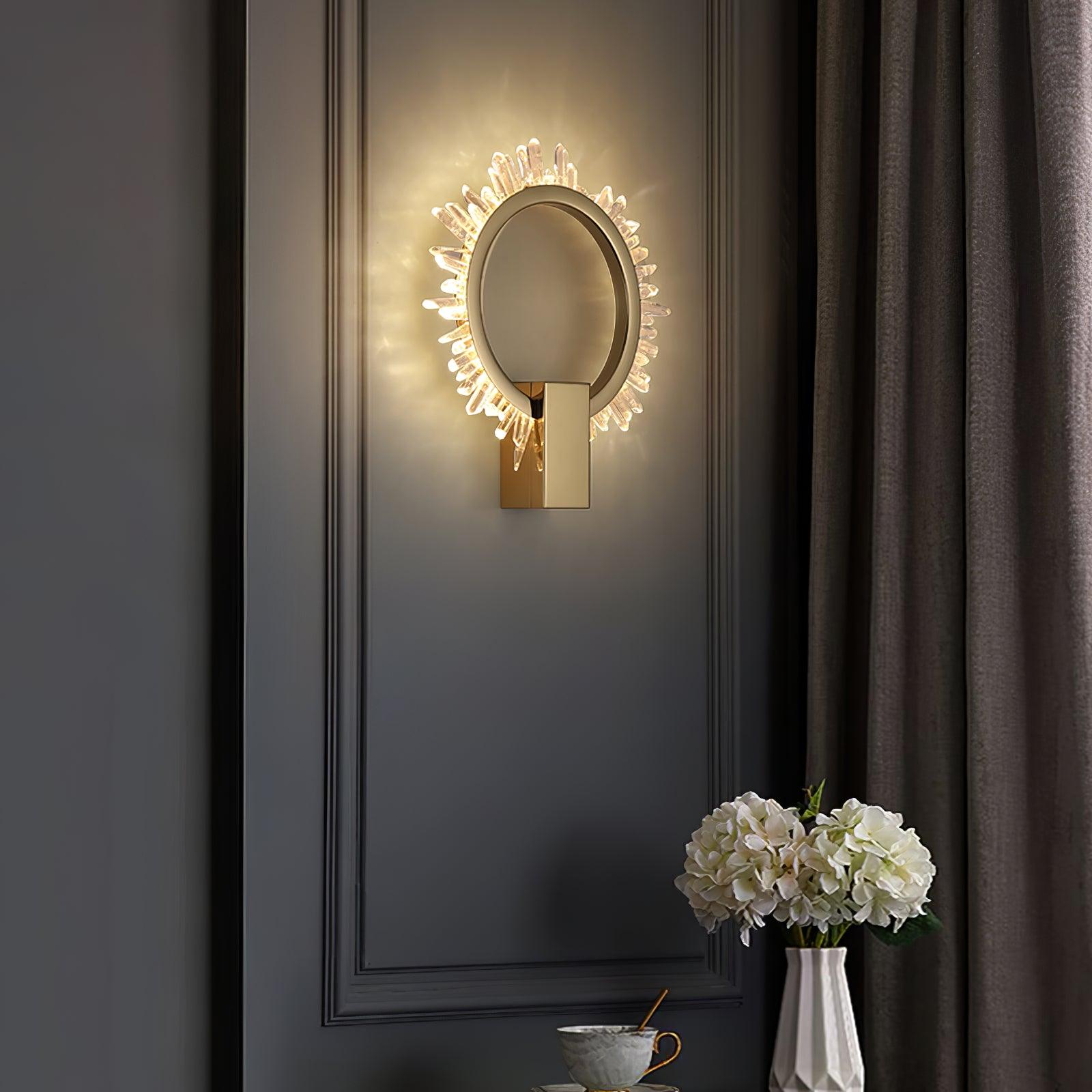Natural Crystal Wall Light, Bedroom Wall Sconce, detail 7
