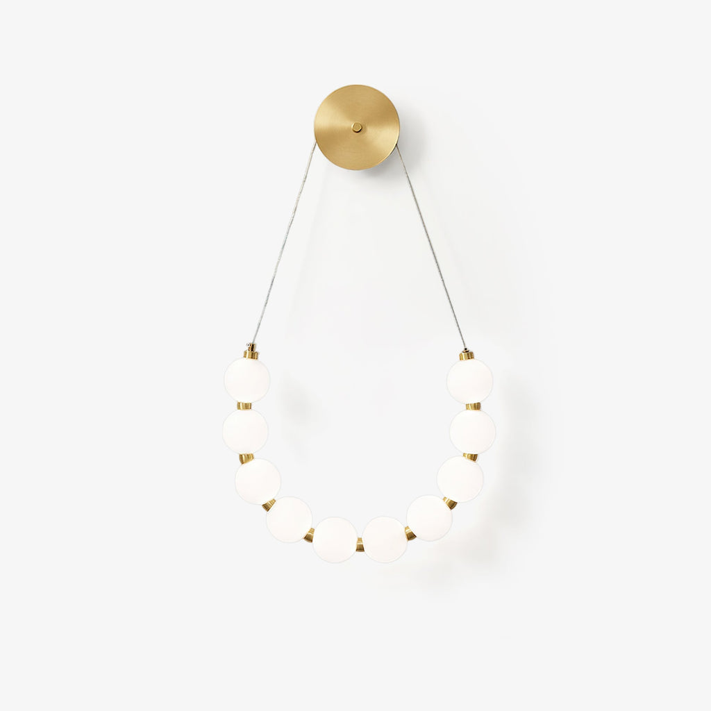Necklace Loop Wall Light, Hardwired Wall Sconce, Brass, Dia 48cm x H 38cm