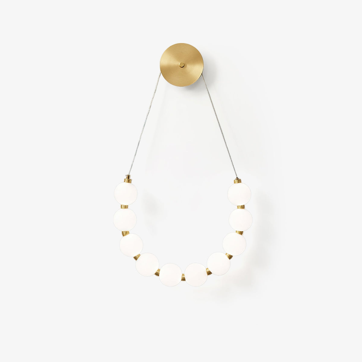 Necklace Loop Wall Light, Hardwired Wall Sconce, Brass, Dia 48cm x H 38cm