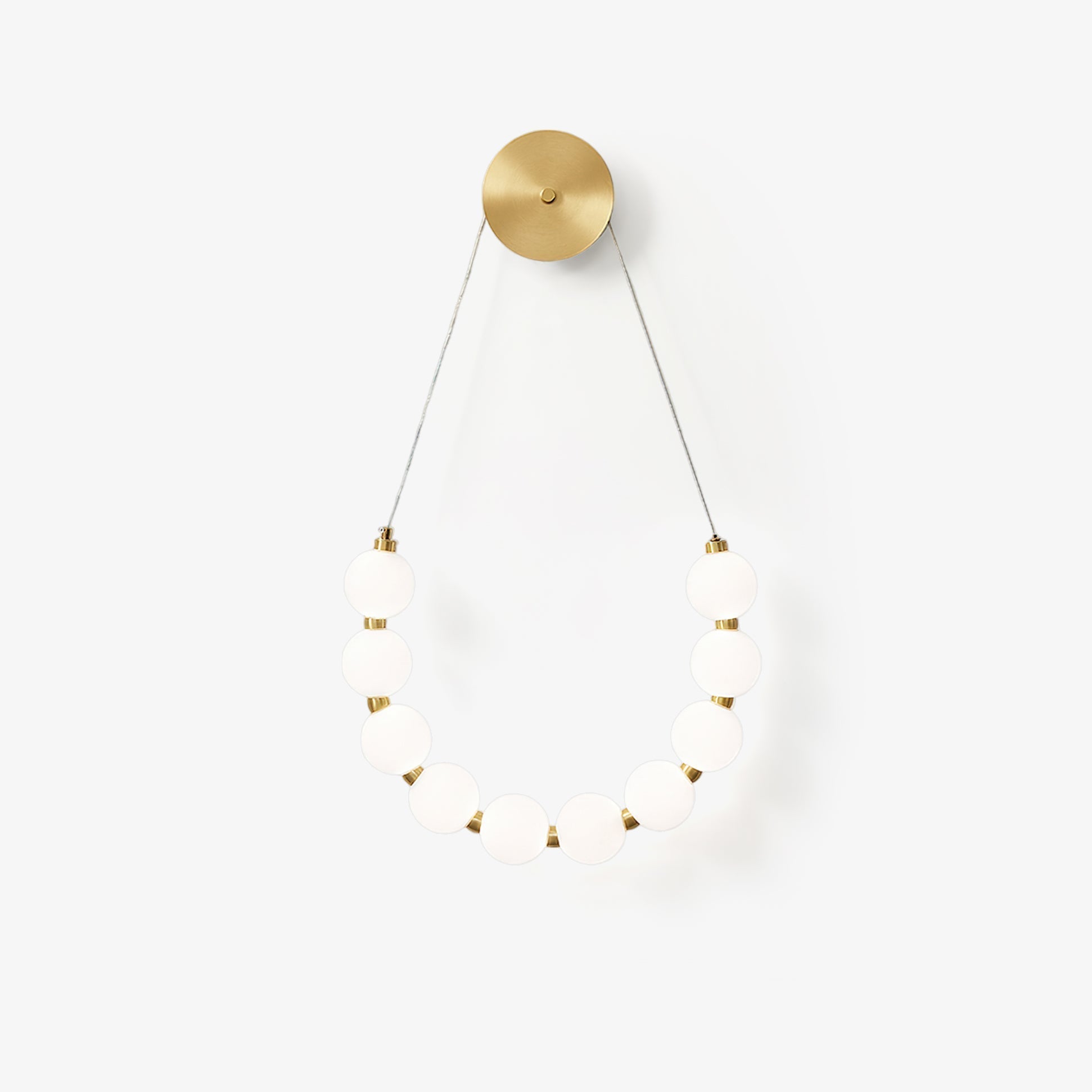 Necklace Loop Wall Light, Hardwired Wall Sconce, Brass, Dia 48cm x H 38cm