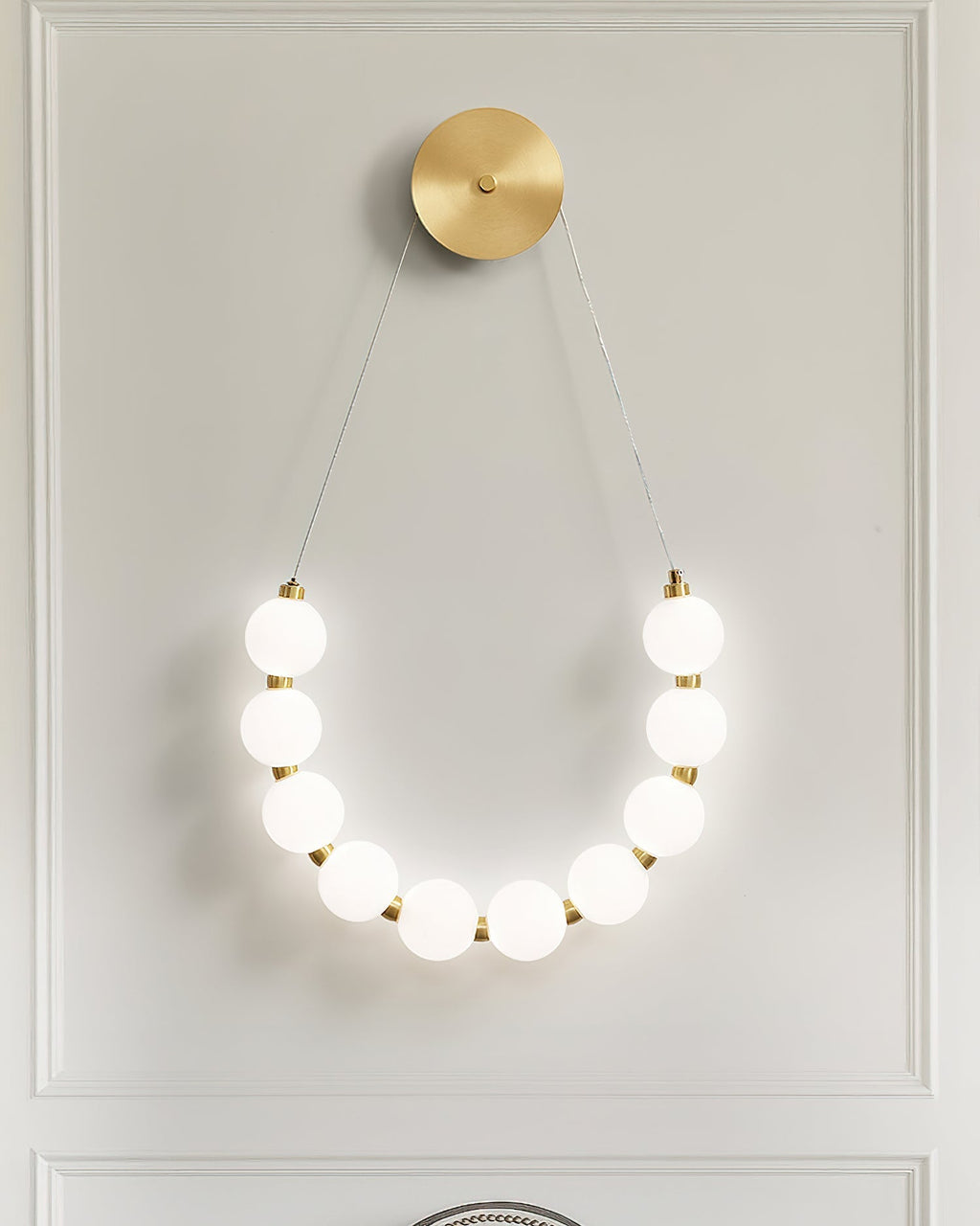 Necklace Loop Wall Light, Hardwired Wall Sconce, detail 2