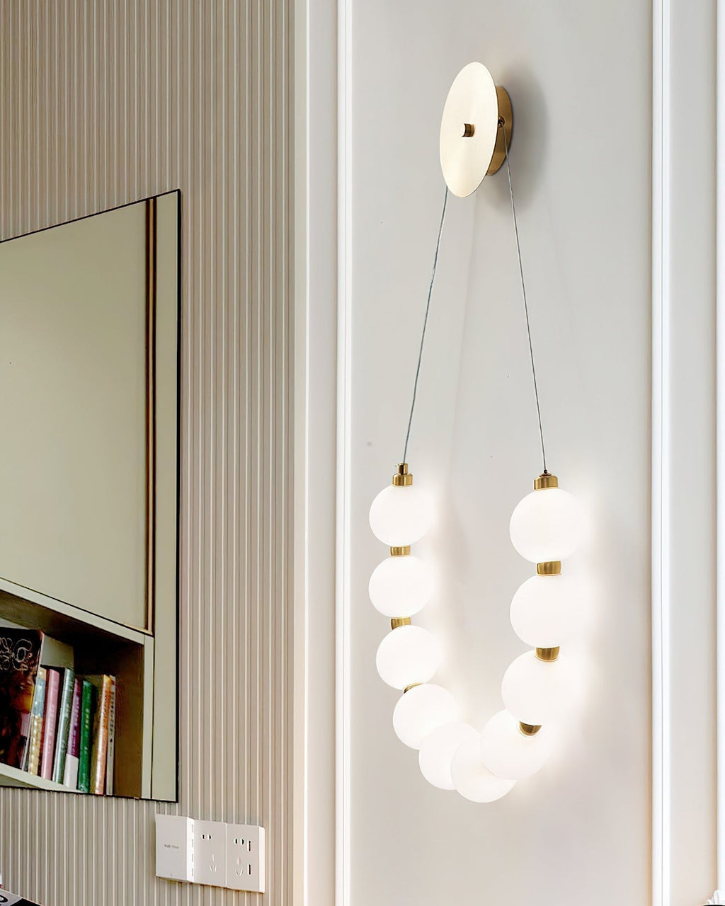 Necklace Loop Wall Light, Hardwired Wall Sconce, detail 11