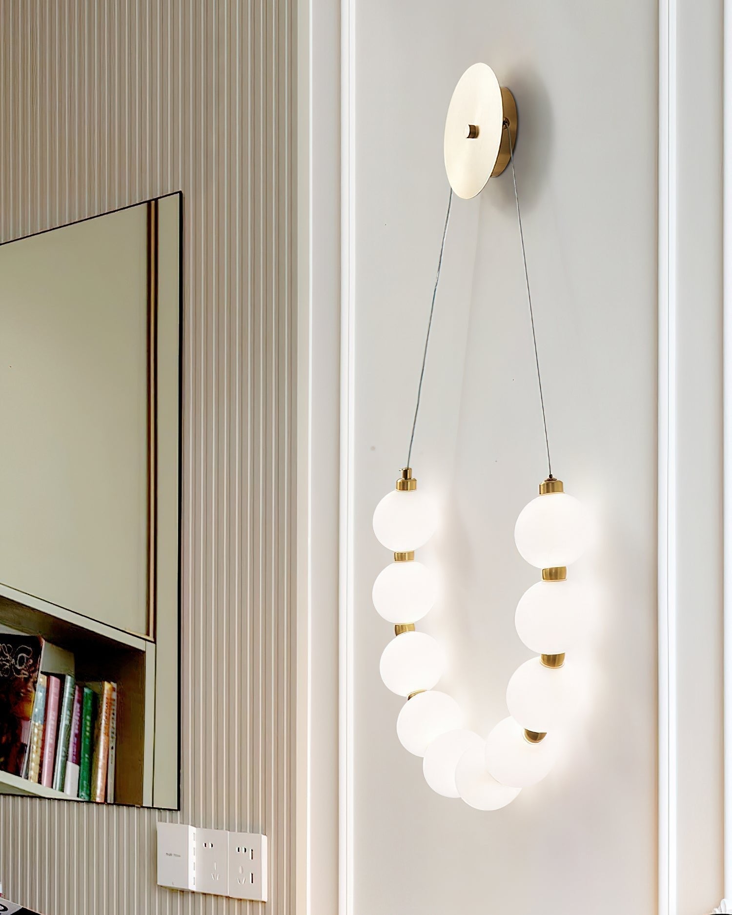 Necklace Loop Wall Light, Hardwired Wall Sconce, detail 11