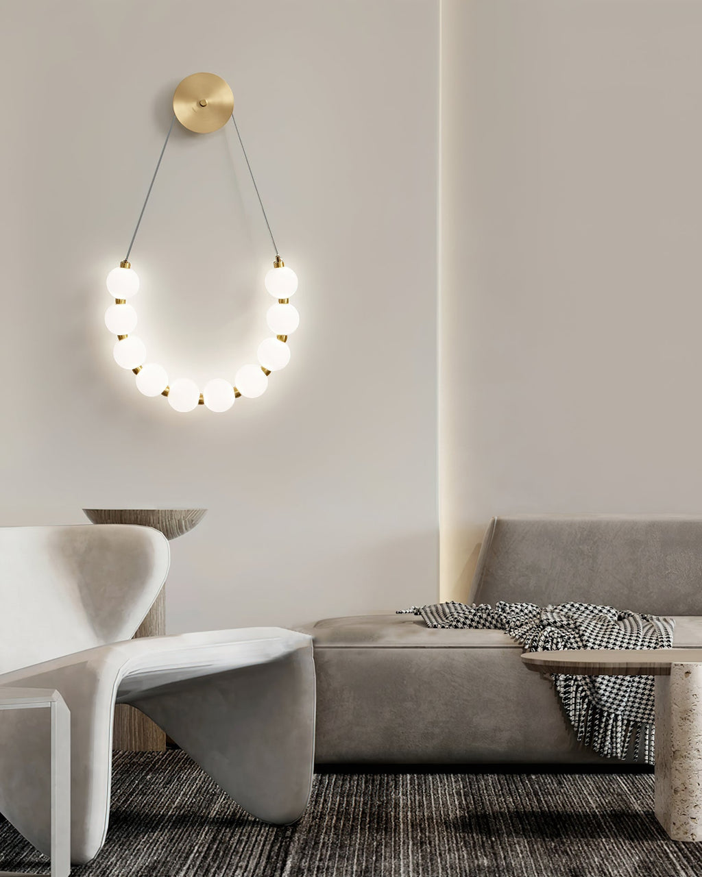 Necklace Loop Wall Light, Hardwired Wall Sconce, detail 10