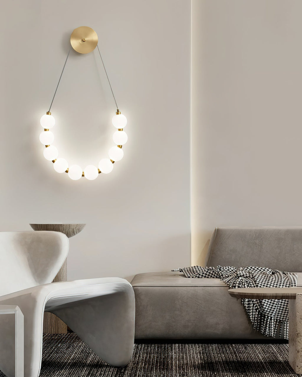 Necklace Loop Wall Light, Hardwired Wall Sconce, detail 6