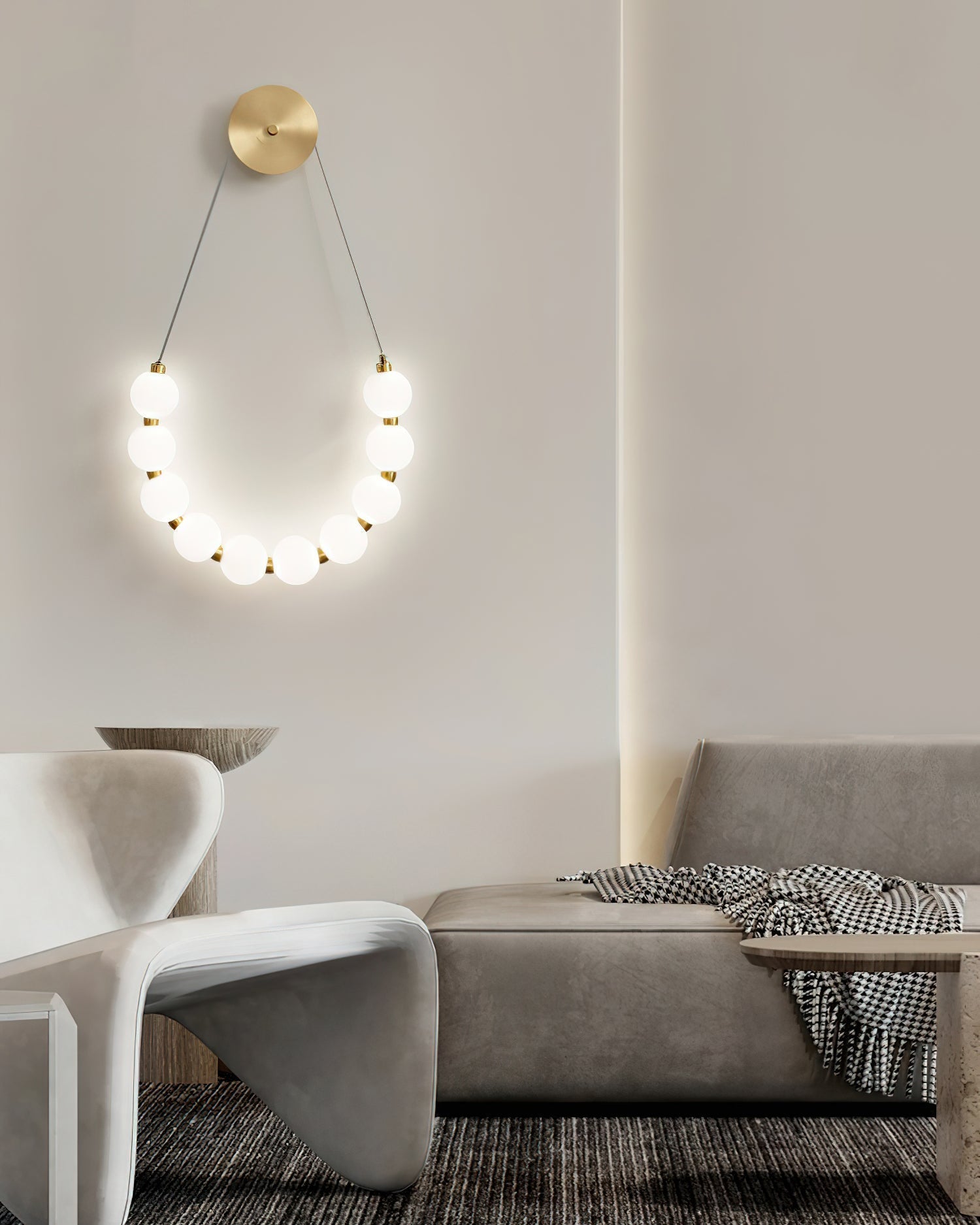 Necklace Loop Wall Light, Hardwired Wall Sconce, detail 6