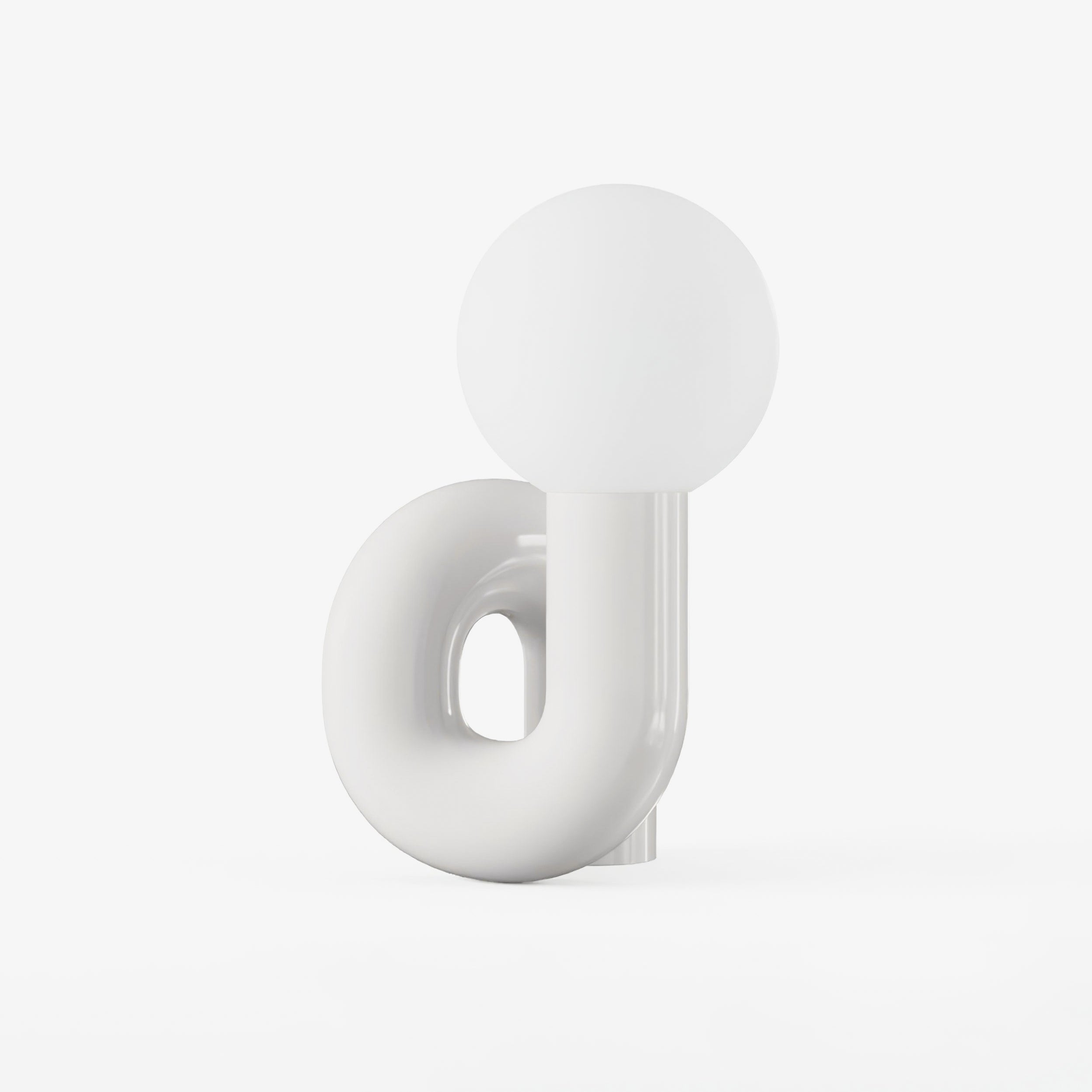 Playful N Shape Table Light, Bedside Table Lamp, Resin, Φ 10.2″ x H 15.8″