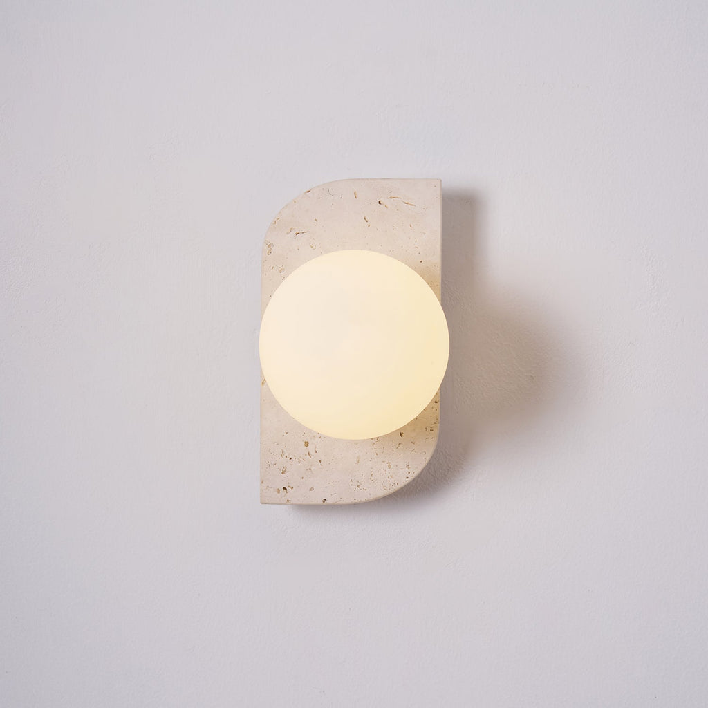 Elysian Travertine Wall Light, Hardwired Wall Sconce, detail 59
