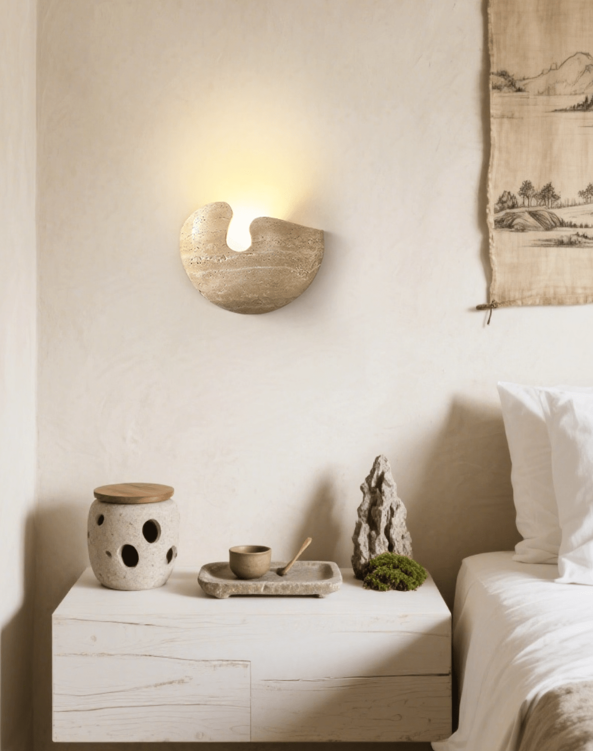 Nesa Stone Wall Light, Hardwired Wall Sconce, detail 8