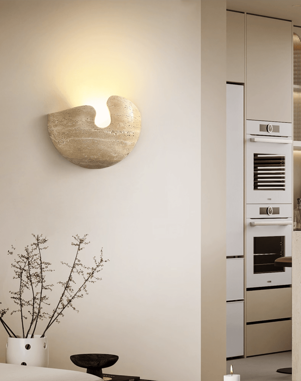 Nesa Stone Wall Light, Hardwired Wall Sconce, detail 7