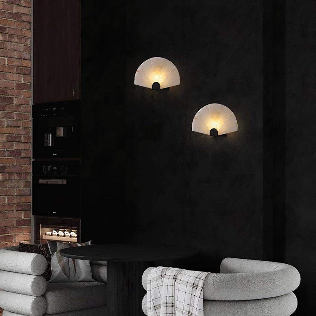 Nevora Alabaster Wall Light, Hardwired Wall Sconce, detail 8