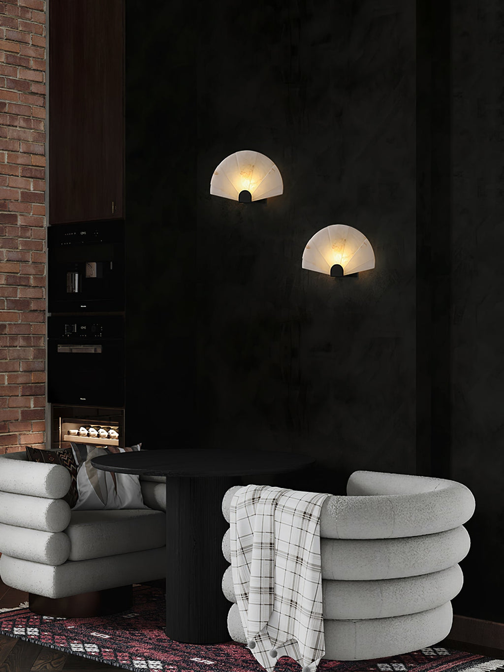 Nevora Alabaster Wall Light, Hardwired Wall Sconce, detail 14