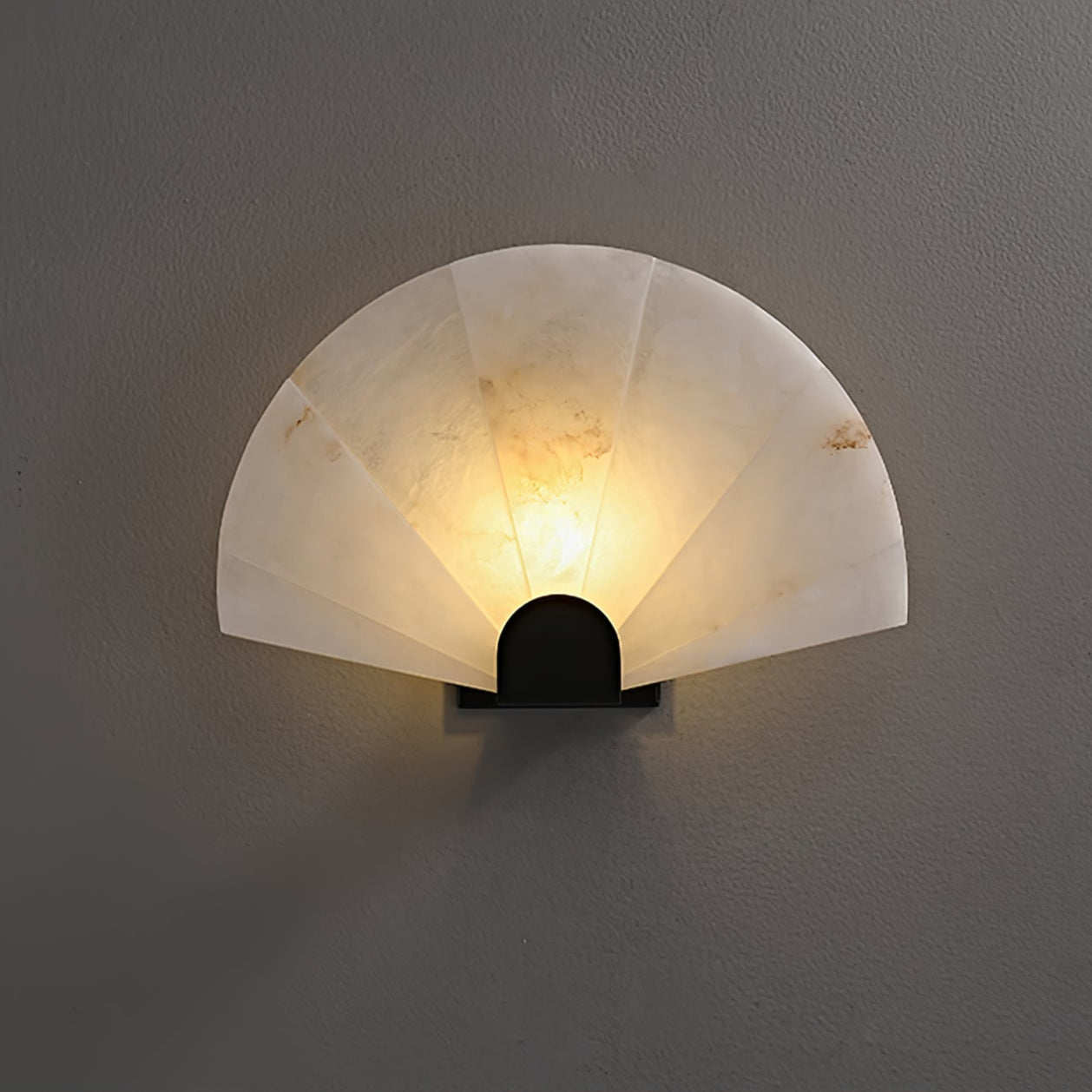 Nevora Alabaster Wall Light, Hardwired Wall Sconce, Metal, Dia 35cm x H 22cm
