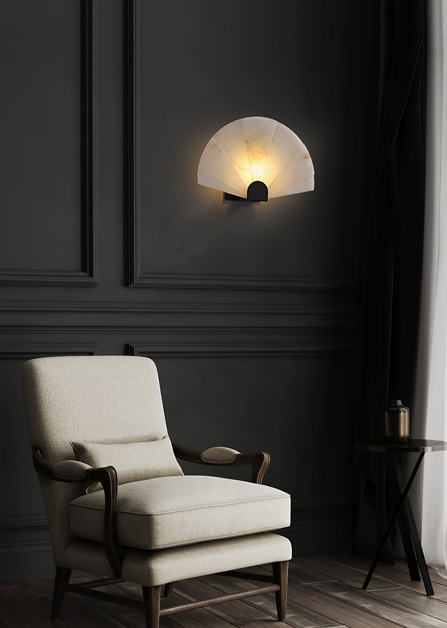Nevora Alabaster Wall Light, Hardwired Wall Sconce, detail 13