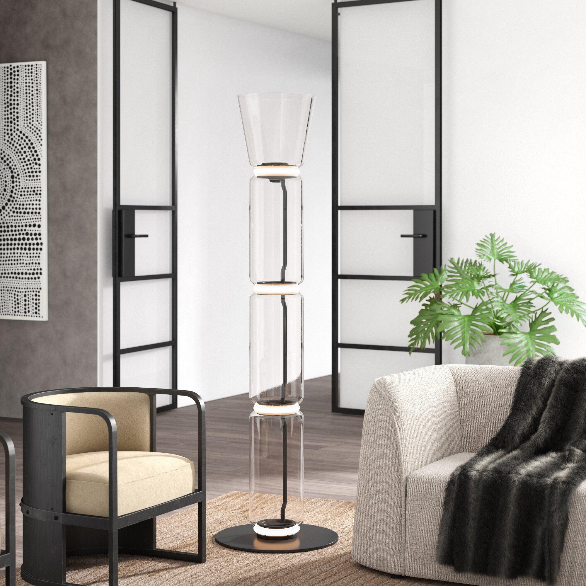 Bamboo Glass Floor Light, Floor Lamp, detail 3