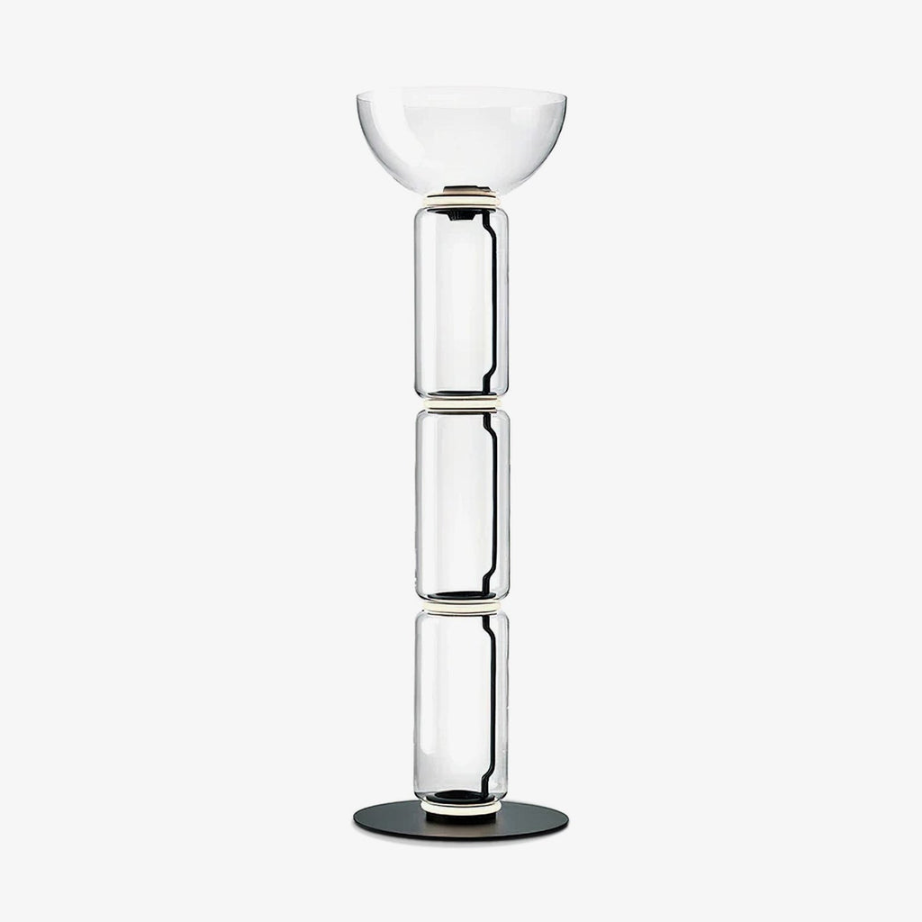 Bamboo Glass Floor Light, Floor Lamp, ∅ 13.8″ x H 38.2″