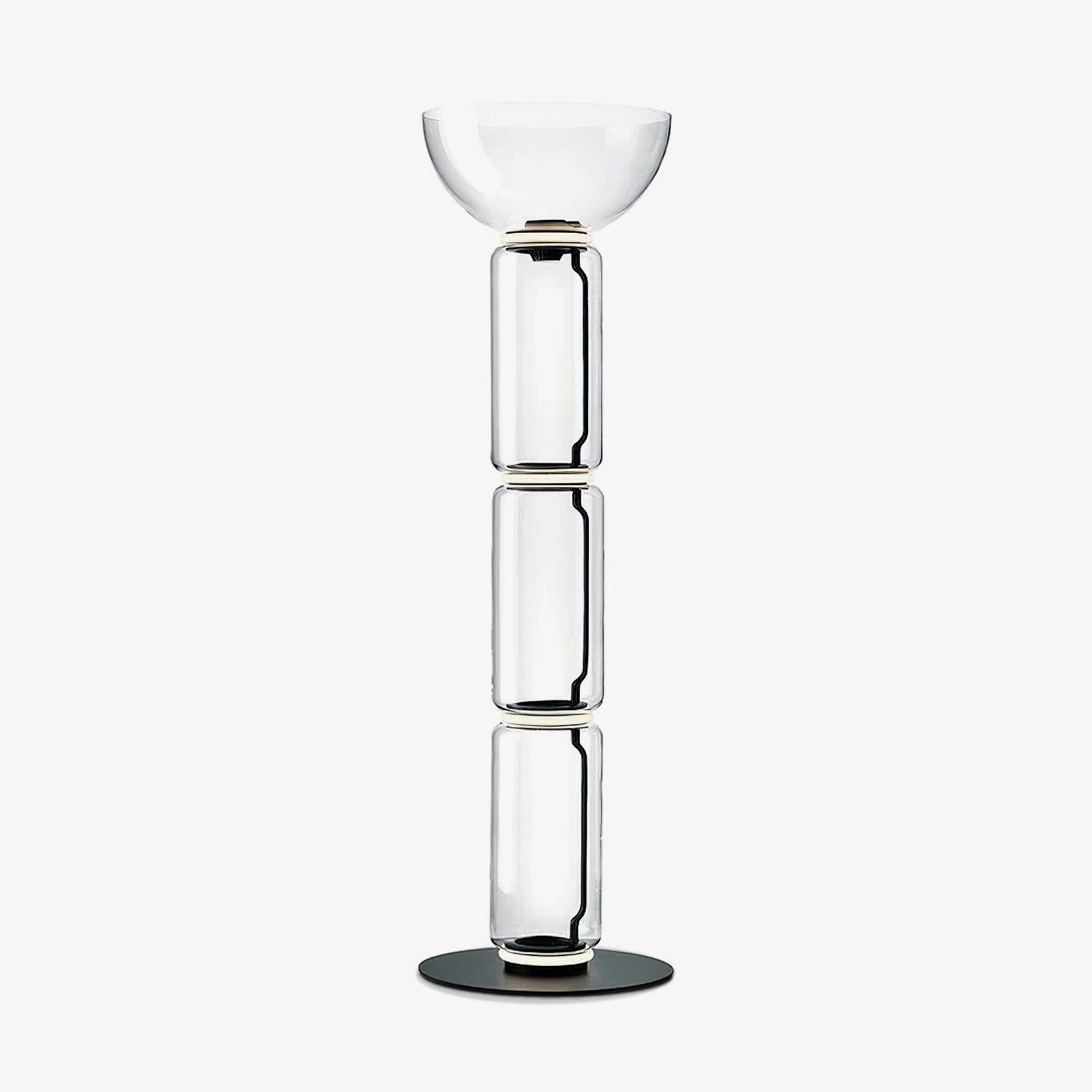 Bamboo Glass Floor Light, Floor Lamp, ∅ 13.8″ x H 38.2″