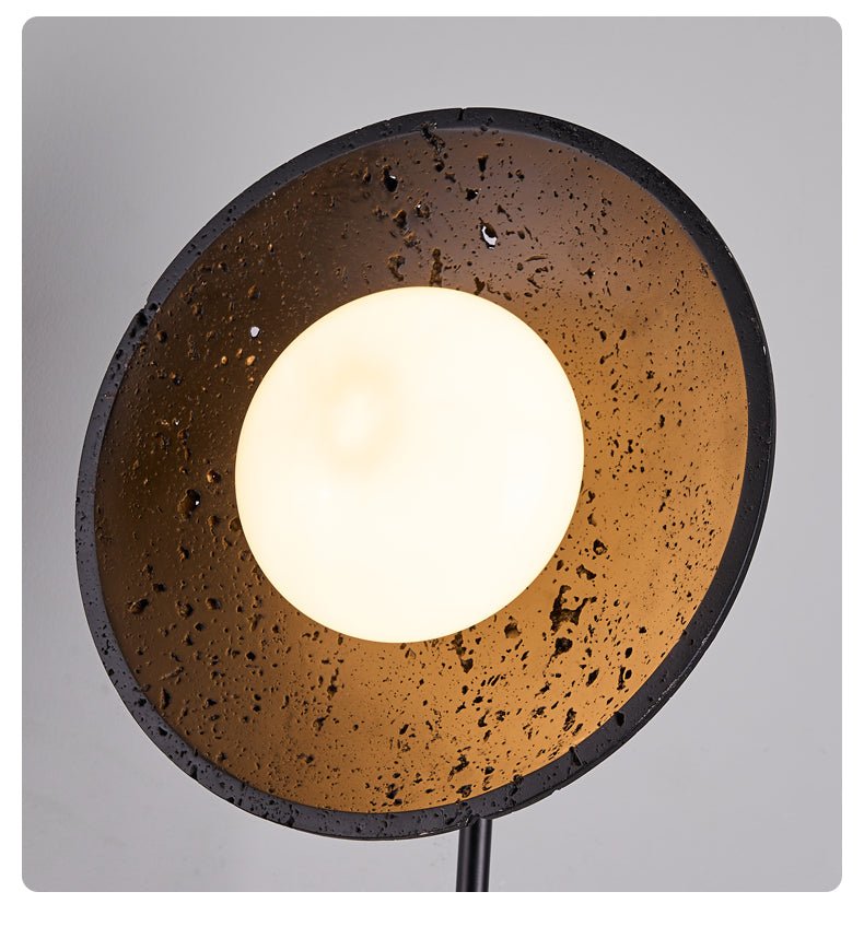 Noctara Black Travertine Wall Light, Hardwired Wall Sconce, detail 18