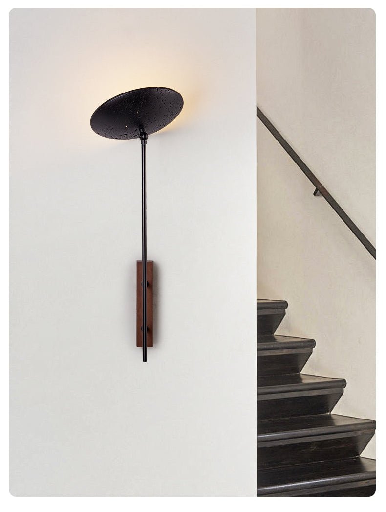 Noctara Black Travertine Wall Light, Hardwired Wall Sconce, detail 6