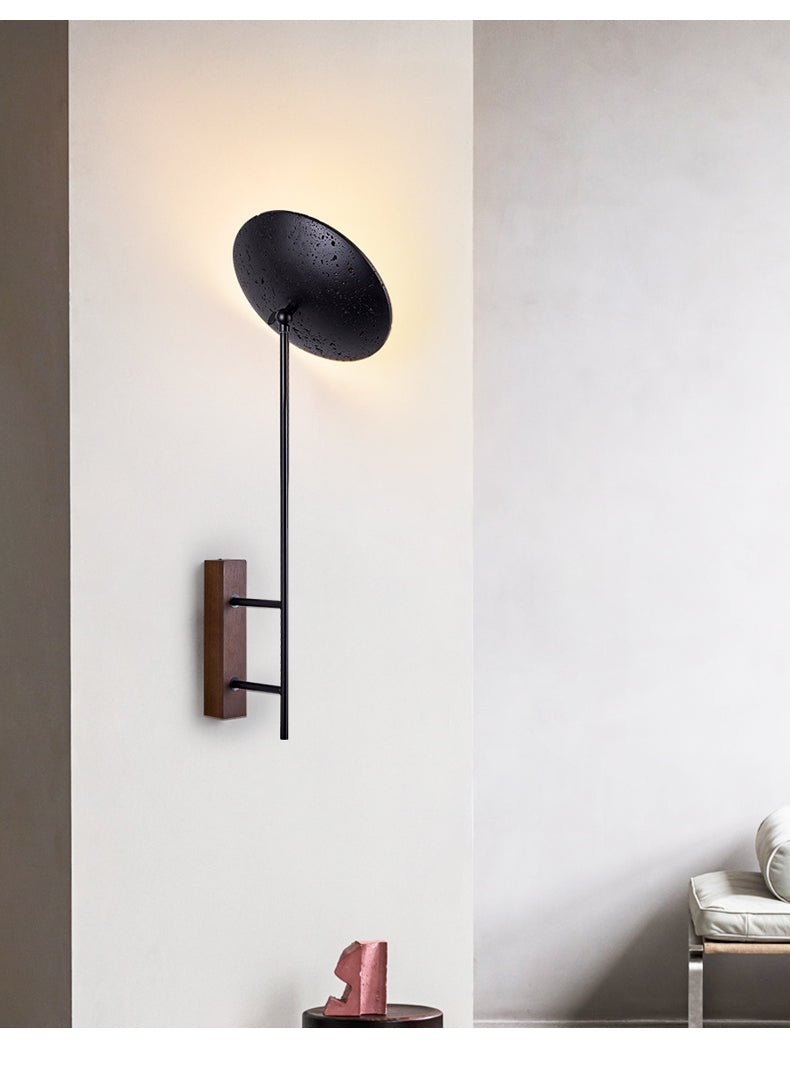 Noctara Black Travertine Wall Light, Hardwired Wall Sconce, detail 9