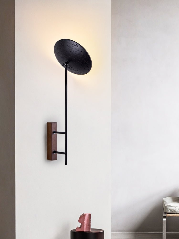 Noctara Black Travertine Wall Light, Hardwired Wall Sconce, detail 12