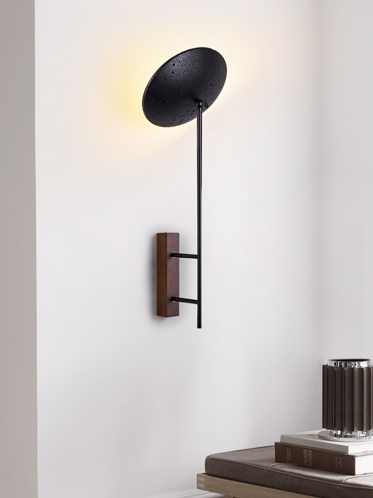 Noctara Black Travertine Wall Light, Hardwired Wall Sconce, detail 14
