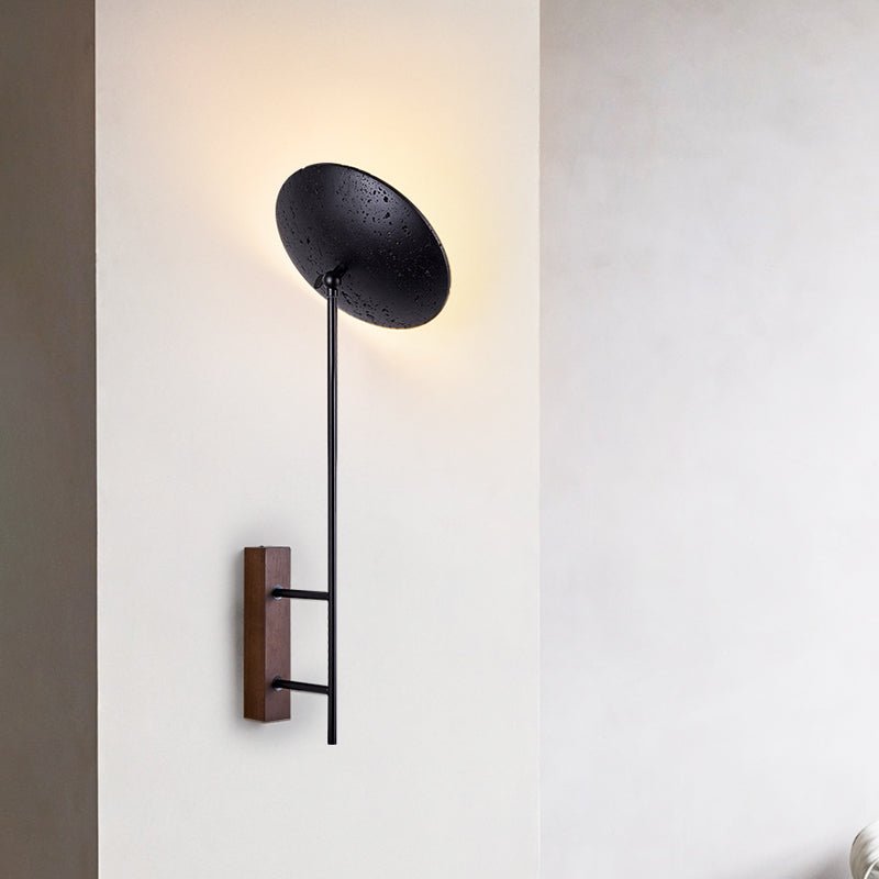 Noctara Black Travertine Wall Light, Hardwired Wall Sconce, detail 16