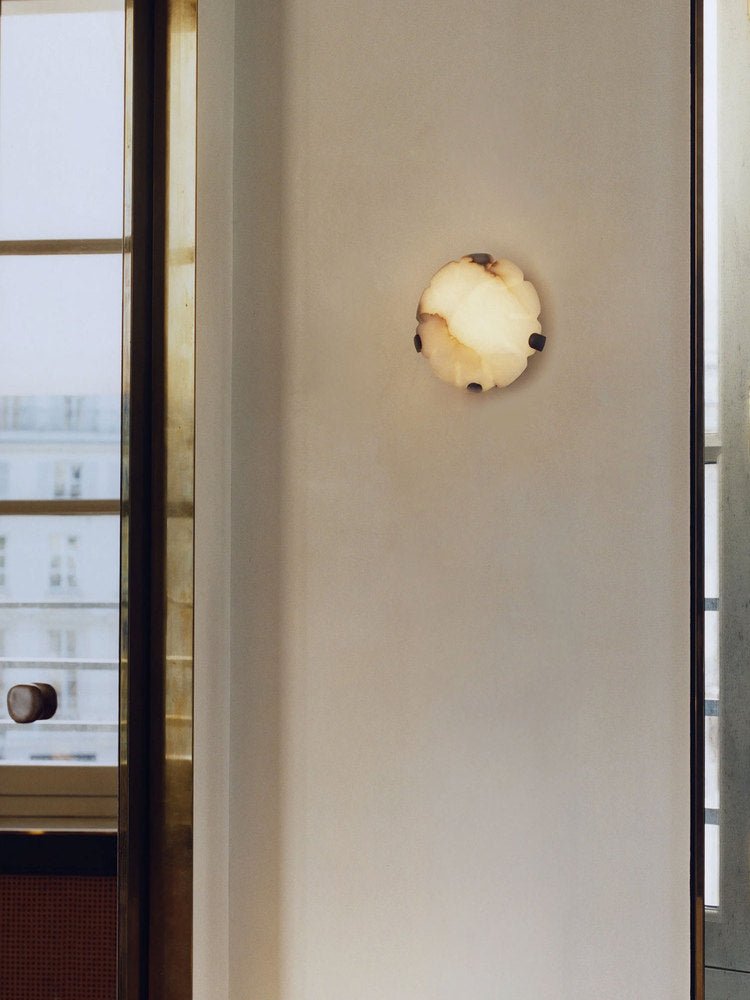 Noema Alabaster Wall Light, Hardwired Wall Sconce, detail 7