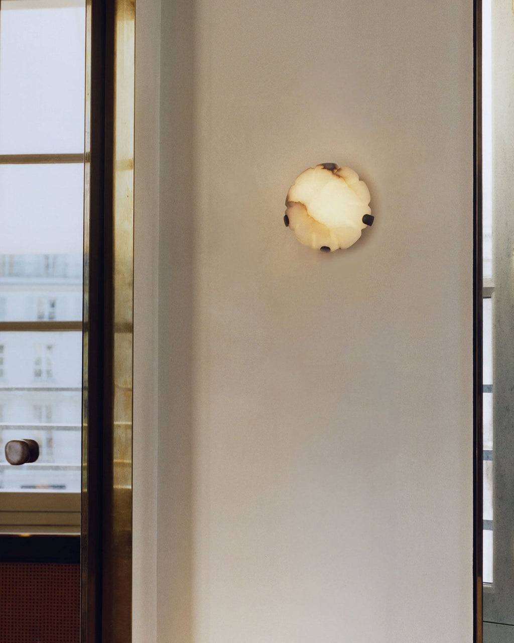 Noema Alabaster Wall Light, Hardwired Wall Sconce, detail 10