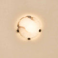 Noema Alabaster Wall Light, Hardwired Wall Sconce, Metal, Dia 19cm x Depth 8.5cm