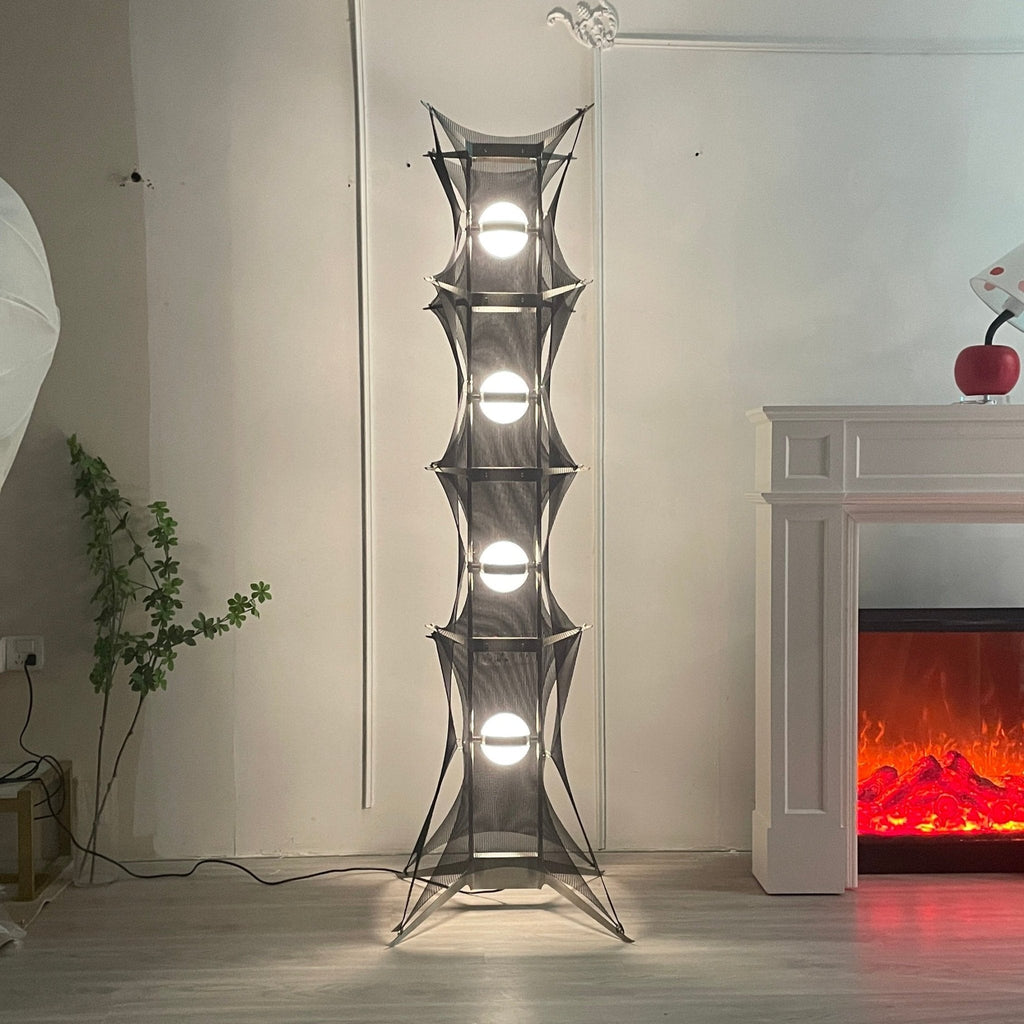 Noir Mesh Tower Floor Light, Floor Lamp, detail 9