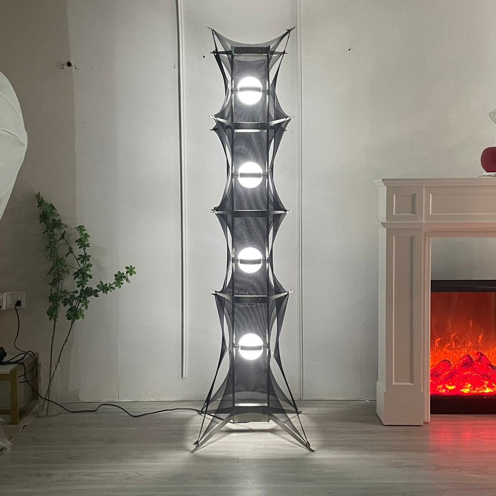 Noir Mesh Tower Floor Light, Floor Lamp, detail 14