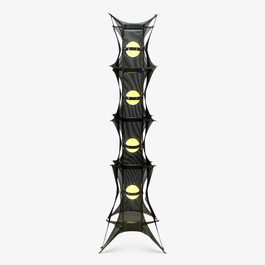 Noir Mesh Tower Floor Light, Floor Lamp, Metal, Dia 50cm x H 171cm