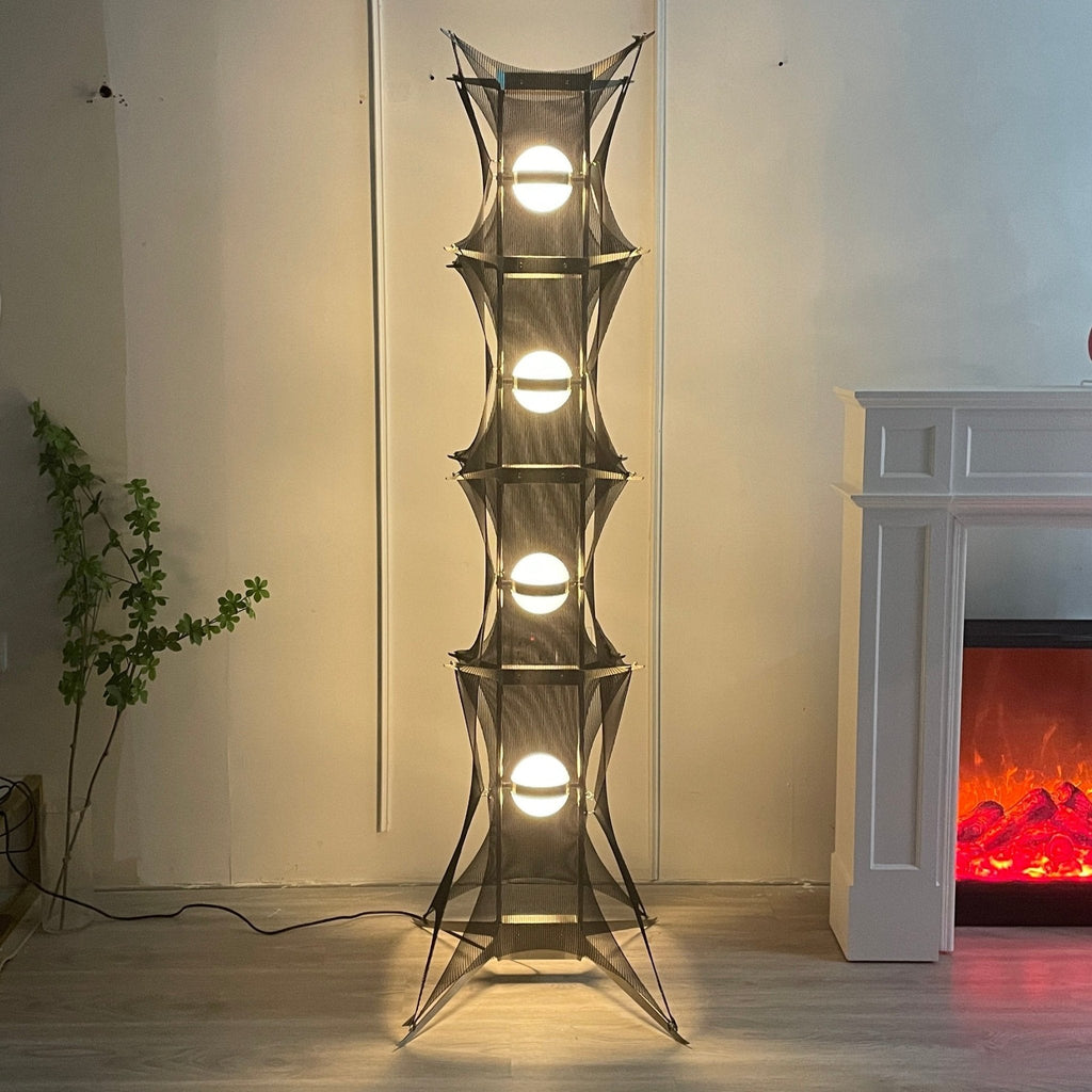 Noir Mesh Tower Floor Light, Floor Lamp, detail 8
