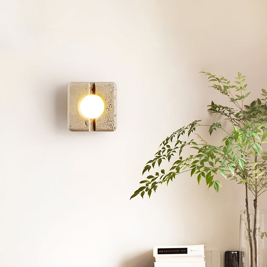 Nora Travertine Wall Light, Hardwired Wall Sconce, detail 5