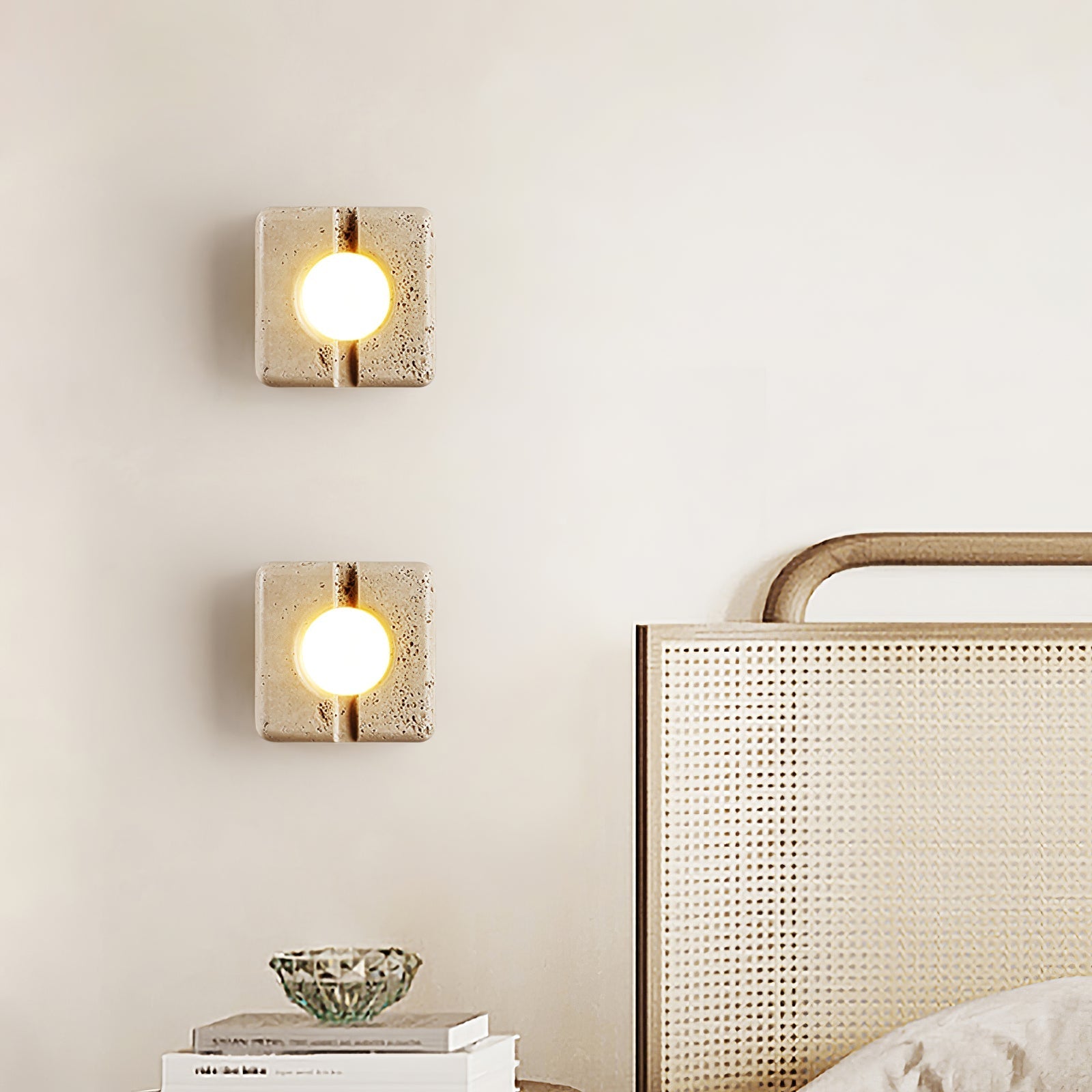 Nora Travertine Wall Light, Hardwired Wall Sconce, detail 14