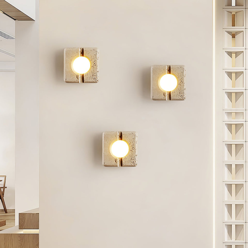 Nora Travertine Wall Light, Hardwired Wall Sconce, detail 13