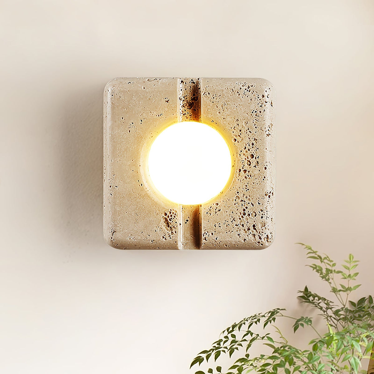 Nora Travertine Wall Light, Hardwired Wall Sconce, detail 3