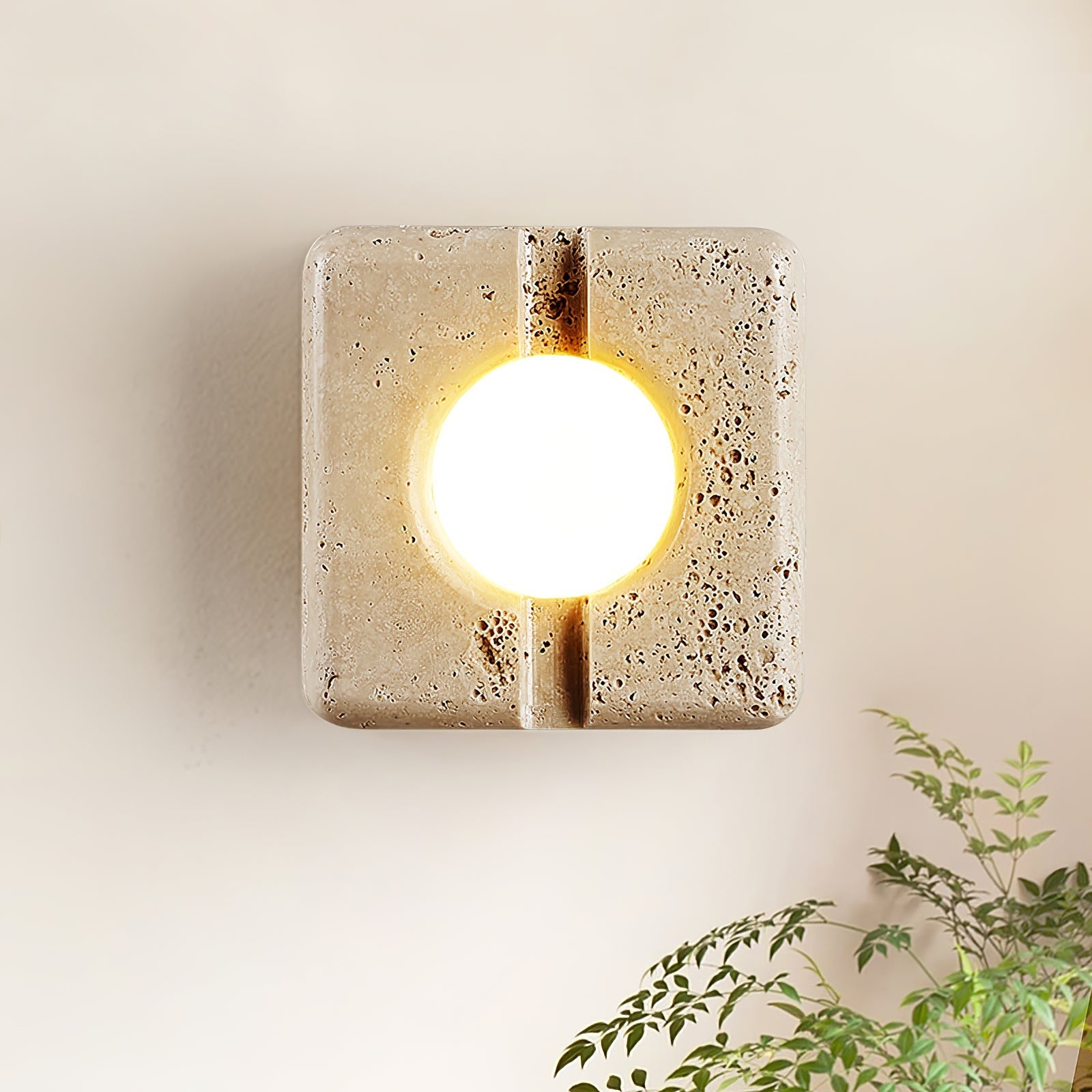Nora Travertine Wall Light, Hardwired Wall Sconce, detail 3