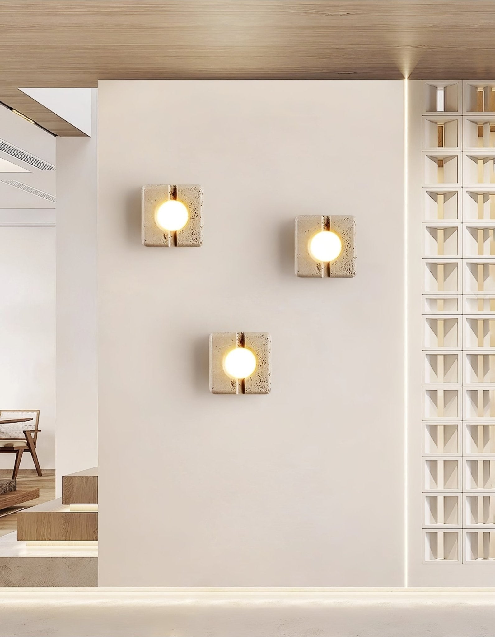Nora Travertine Wall Light, Hardwired Wall Sconce, detail 9