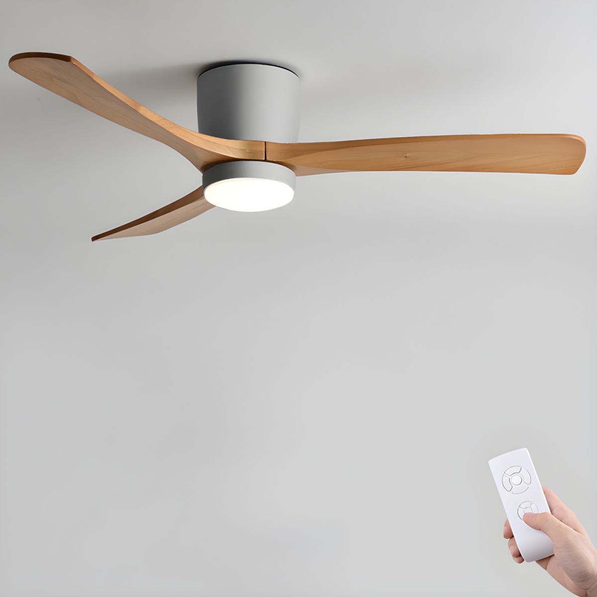 Nordic Wooden Ceiling Fan Light detail view 14
