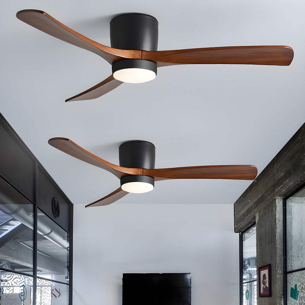 Nordic Wooden Ceiling Fan Light detail view 8