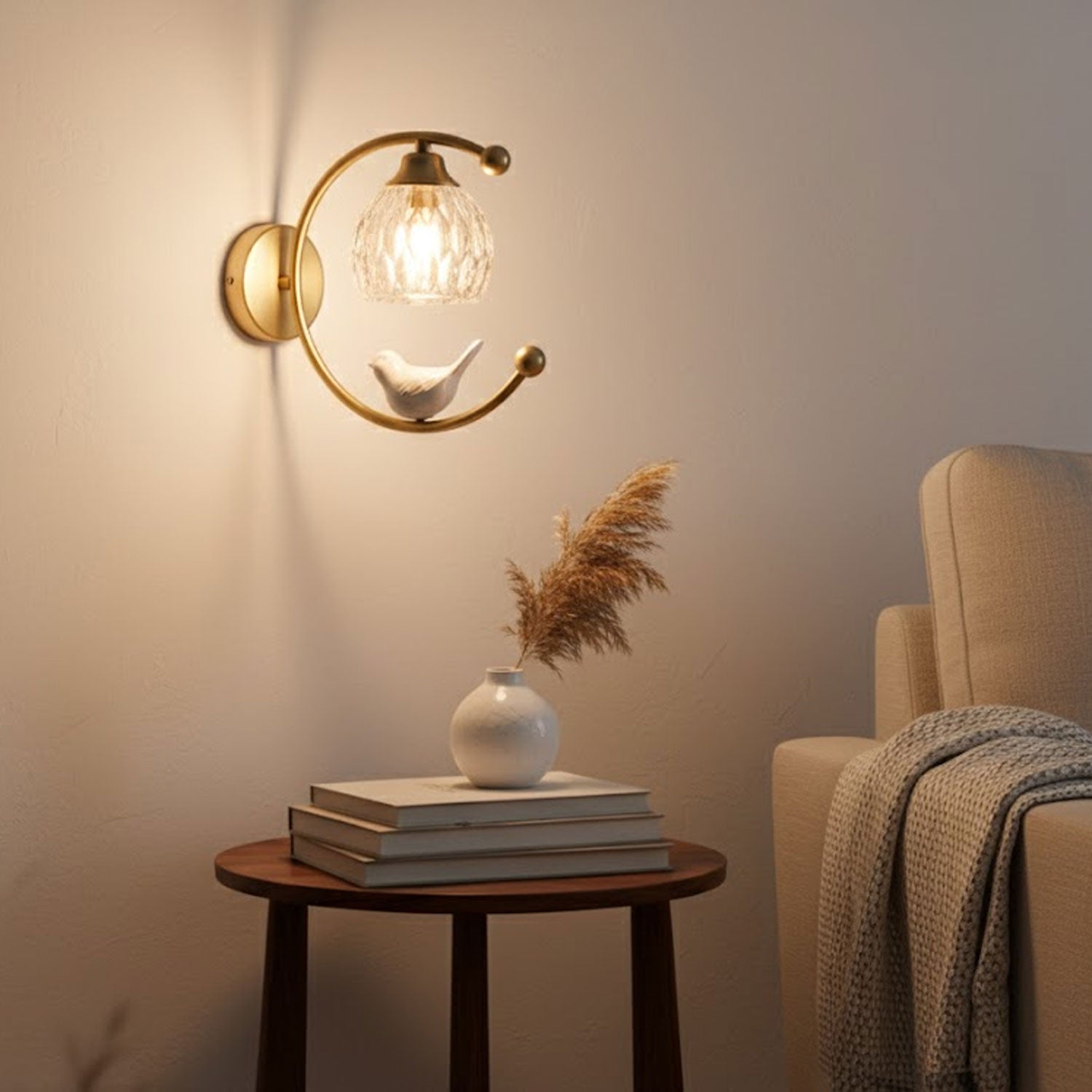 Nuvia Bird Wall Light, Hardwired Wall Sconce, detail 3