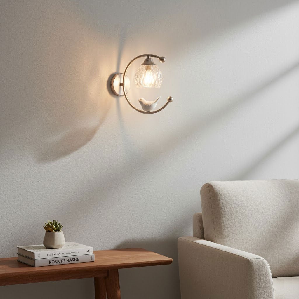 Nuvia Bird Wall Light, Hardwired Wall Sconce, detail 7